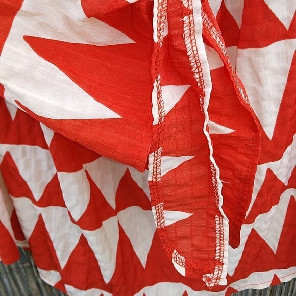 Misska Red & White Off The Shoulder Lightweight Blouse - No Size Tag - Picture 6 of 11